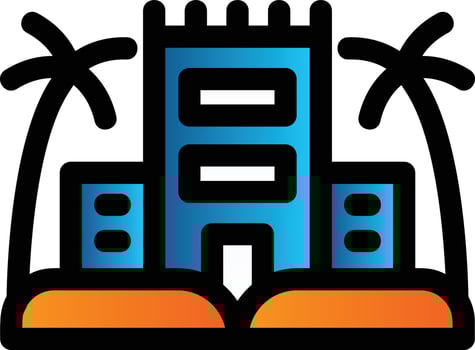 Desert Palace Filled Icon vector