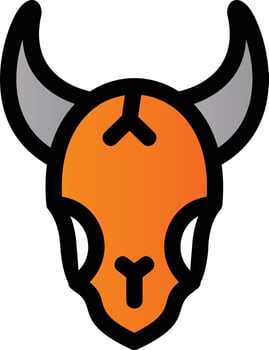 Bull Skull Filled Icon vector