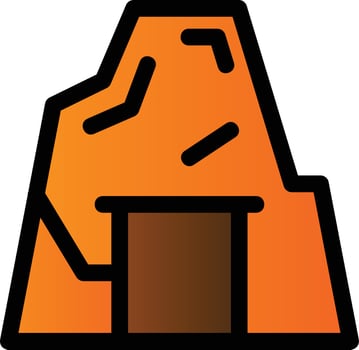 Desert Cave Filled Icon vector