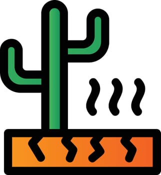 Desert Hot Weather Filled Icon vector