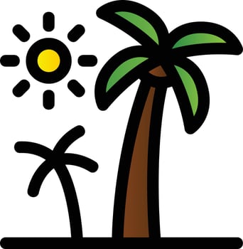 Palm Trees Filled Icon vector