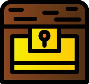 Desert Treasure Chest Filled Icon vector