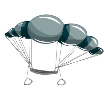 Vector image of a parachute on a white background. Concept. Cartoon style. EPS 10