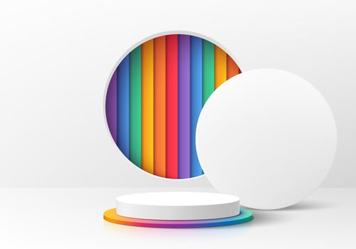 Colorful circular design with white bases vector