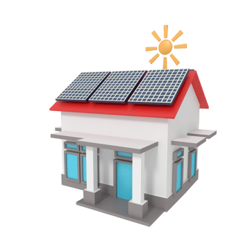 3d illustration of home with solar panel png