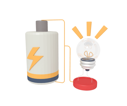 3d illustration of battery electric storage png