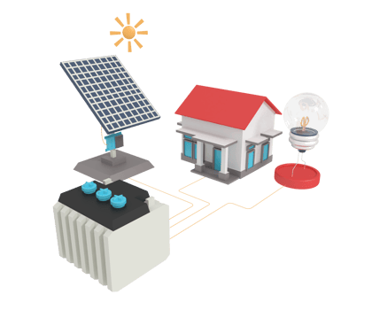 3d illustration of solar panel connection to home and electronic tool png