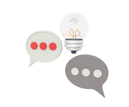 3d illustration of idea consultation via chatting png