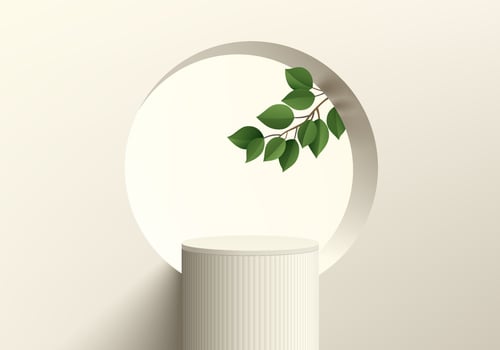 Minimalist design with green leaves vector