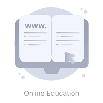 An online education in an editable design vector