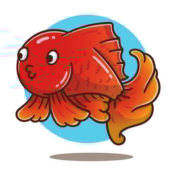 illustration of cartoon Siamese fighting fish vector