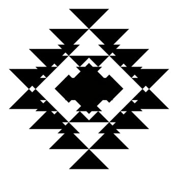 black and white with geometric ethnic vector