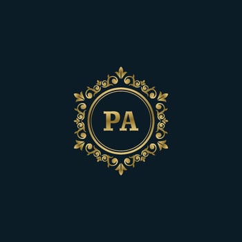 Letter PA logo with Luxury Gold template. Elegance logo vector template.