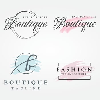 Women fashion logo template with clothes hanger, luxury clothes.Logo for business,boutique,fashion shop,model,shopping and beauty. vector