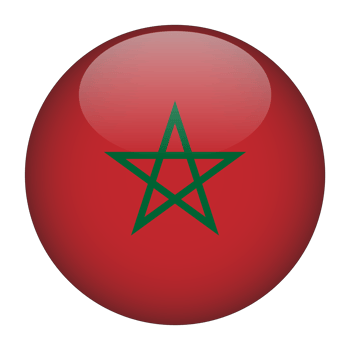 Morocco 3D Rounded Flag with Transparent Background png