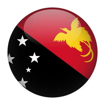 Papua New Guinea 3D Rounded Flag with Transparent Background png