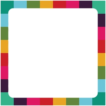 colorful square frame with rounded square areas at the corners. editable square frame in eps10 format. Can also be used as a background vector