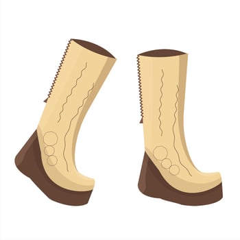 Women high boots, shoes autumn winter. Vector illustration.