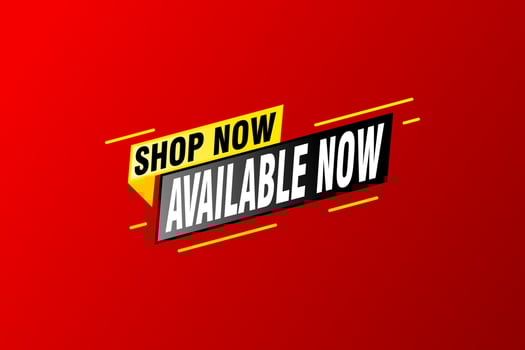 available now banner. available now speech bubble label set. available now sign vector