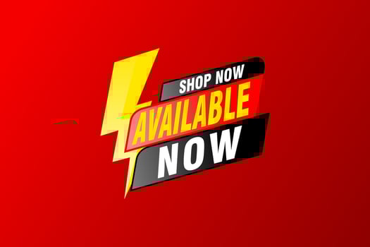 available now banner. available now speech bubble label set. available now sign vector