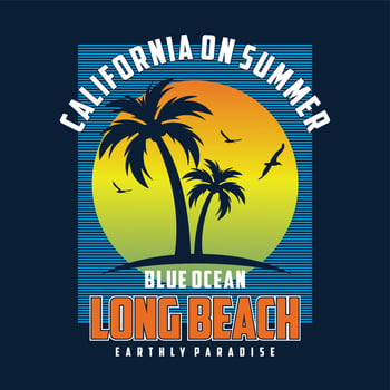 Long beach california graphics design typography t shirt vectors summer adventure