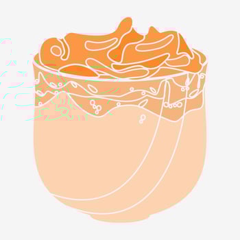 Editable Short Glass Mug of Korean Dalgona Coffee Vector Illustration in Flat Monochrome Style for Cafe and Beverage Related Design