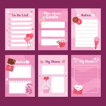 Valentine Journal Template vector