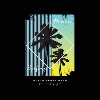 Hawaii illustration typography. perfect for t shirt design vector