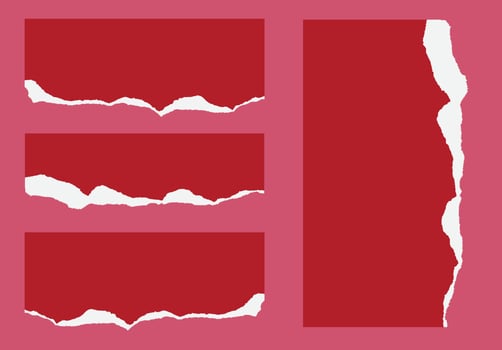 Red torn paper effect bundle vector