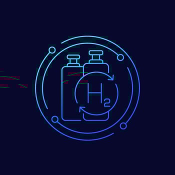 hydrogen gas refill line vector icon