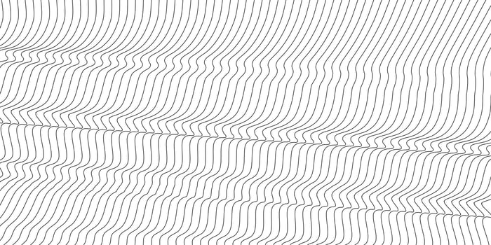 Abstract wavy background. Thin line on white vector