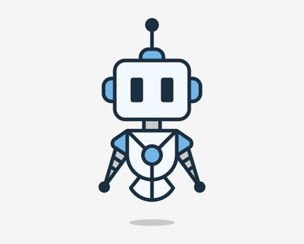 Robot Cyborg Robotic Cyber Humanoid Assistant Bot Futuristic Machine Flat Mascot Vector Logo Design