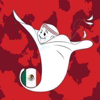 Mascot with Mexico Flag vector