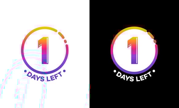 Modern Flat Designs Countdown left days banner, number of days left badge for promotion, countdown sales vector illustration