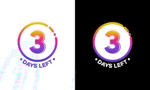 Modern Flat Designs Countdown left days banner, number of days left badge for promotion, countdown sales vector illustration