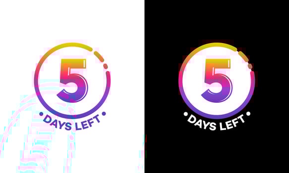 Modern Flat Designs Countdown left days banner, number of days left badge for promotion, countdown sales vector illustration