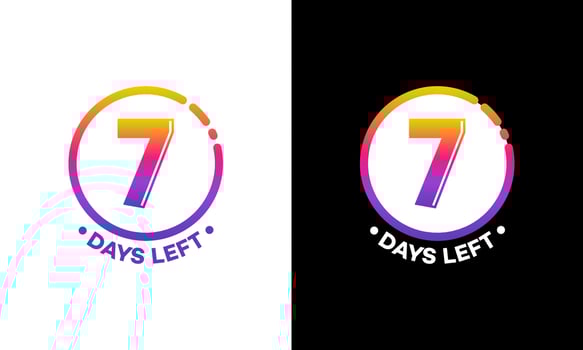 Modern Flat Designs Countdown left days banner, number of days left badge for promotion, countdown sales vector illustration