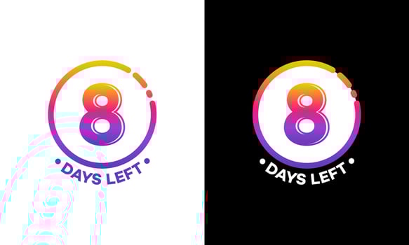 Modern Flat Designs Countdown left days banner, number of days left badge for promotion, countdown sales vector illustration