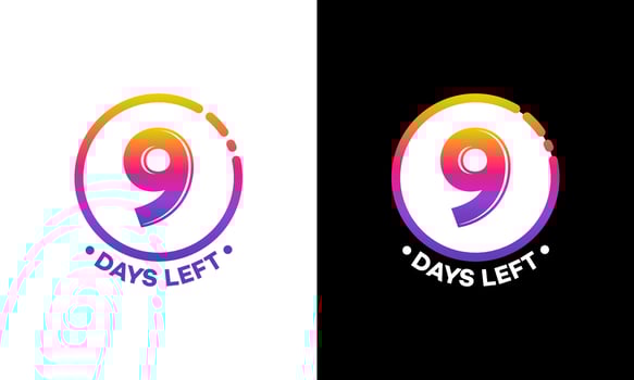 Modern Flat Designs Countdown left days banner, number of days left badge for promotion, countdown sales vector illustration