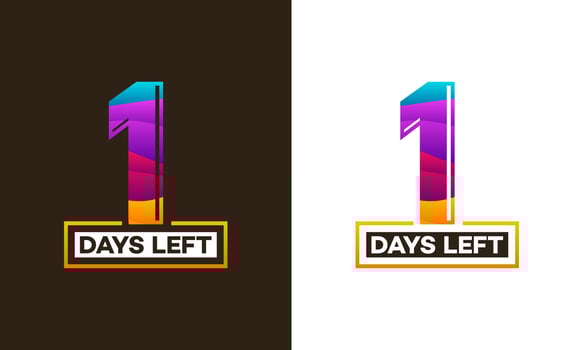 Modern Colorful Countdown left days banner, number of days left badge for promotion, countdown sales vector illustration