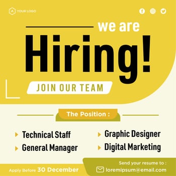 We are hiring social media post promotion vector