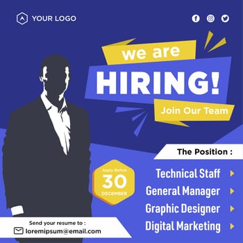 We are hiring social media post promotion vector