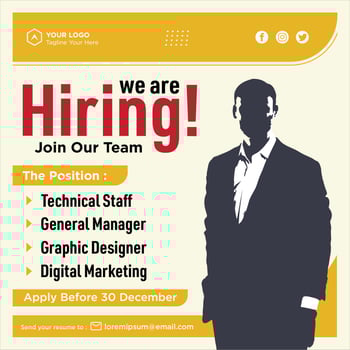 We are hiring social media post promotion vector
