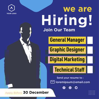 We are hiring social media post promotion vector