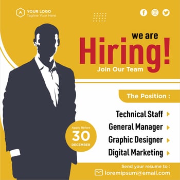 We are hiring social media post promotion vector