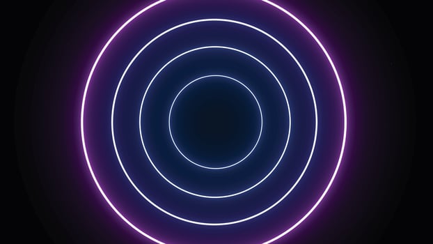 Neon circle Frame. Set of round neon Border vector
