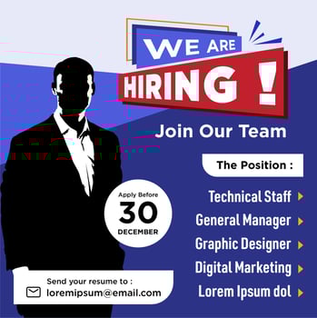 We are hiring social media post promotion vector