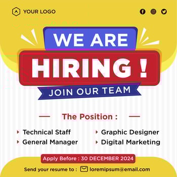 We are hiring social media post promotion vector
