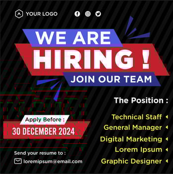 We are hiring social media post promotion vector