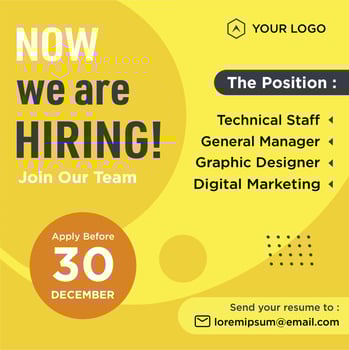 We are hiring social media post promotion vector